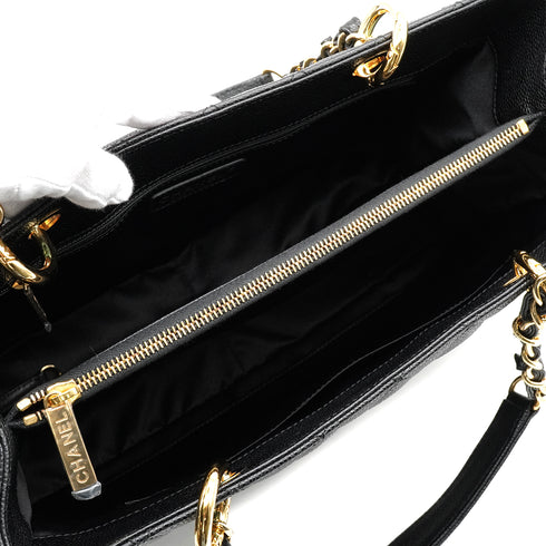 CHANEL CAMBON MATELASSE HAND BAG BLACK CAVIAR SKIN GOLD HARDWARE 90346675