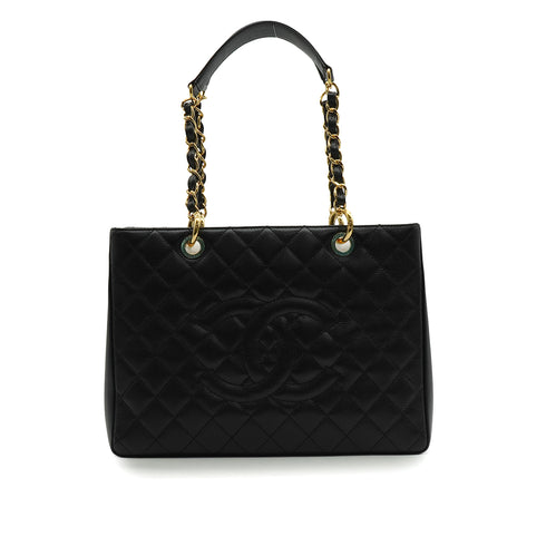CHANEL GST TOTE BAG CAMBON BLACK CAVIAR SKIN GOLD HARDWARE 90347159