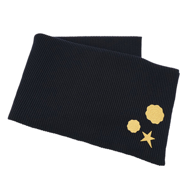 CHANEL CAMELLIA BLANKET NAVY WOOL 100% 90325360