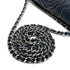 CHANEL CAMELLIA CHAIN SHOULDER BAG NAVY LEATHER SILVER HARDWARE 90313669