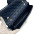 CHANEL CAMELLIA CHAIN SHOULDER BAG NAVY LEATHER SILVER HARDWARE 90313669