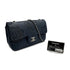 CHANEL CAMELLIA CHAIN SHOULDER BAG NAVY LEATHER SILVER HARDWARE 90313669