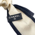 CHANEL CAMELLIA PATTERN SCRUNCHIE RIBBON BLACK WHITE SILK HAIR ACCESSORY 90325356
