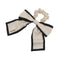 CHANEL CAMELLIA PATTERN SCRUNCHIE RIBBON BLACK WHITE SILK HAIR ACCESSORY 90343239