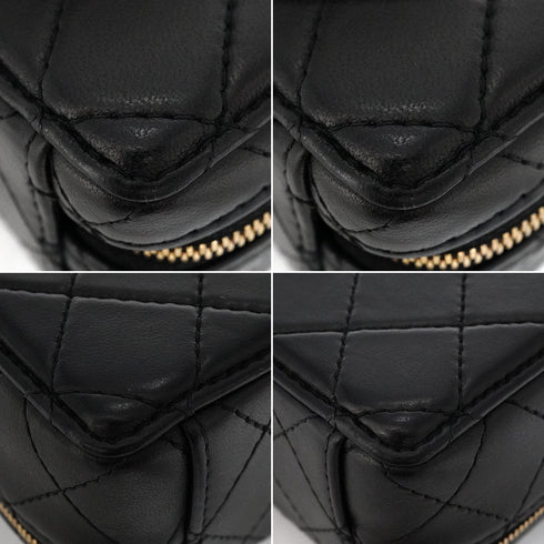 CHANEL CAMERA BAG WITH MIRROR MATELASSE CHAIN SHOULDER BAG BLACK LAMBSKIN GOLD HARDWARE 90343015