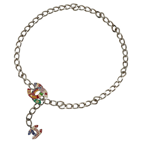 CHANEL CHAIN BELT COCOMARK CHARM MULTI COLOR SILVER 03A ACCESSORY 90338372