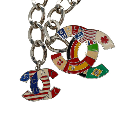CHANEL CHAIN BELT COCOMARK CHARM MULTI COLOR SILVER 03A ACCESSORY 90338372