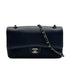 CHANEL CHAIN SHOULDER BAG NAVY BLACK LEATHER RUTHENIUM HARDWARE 90317881