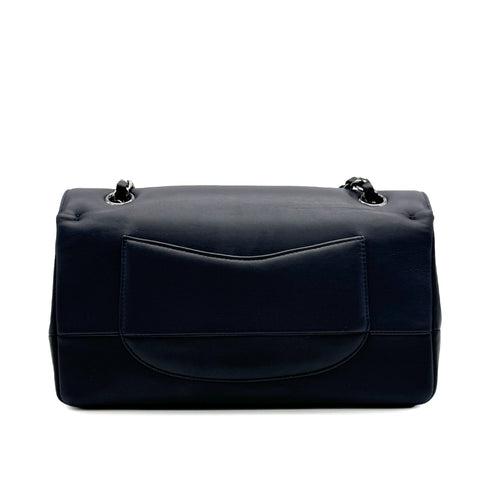 CHANEL CHAIN SHOULDER BAG NAVY BLACK LEATHER RUTHENIUM HARDWARE 90317881