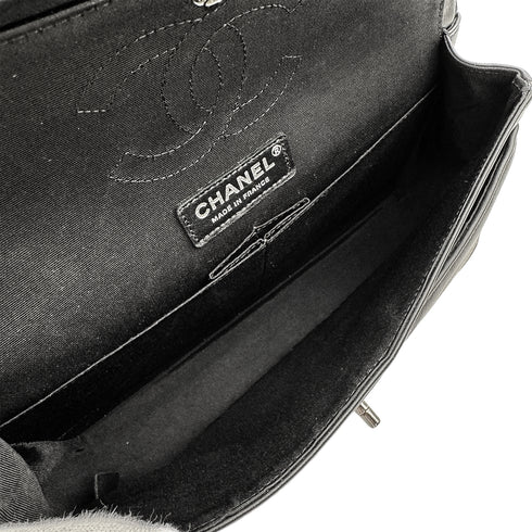 CHANEL CHAIN SHOULDER BAG NAVY BLACK LEATHER RUTHENIUM HARDWARE 90317881