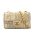 CHANEL CHAIN SHOULDER BAG PATCHWORK BEIGE TWEED GOLD HARDWARE 90344451