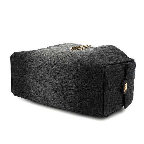 CHANEL CHANEL25 CHAIN SHOULDER BAG BLACK DENIM GOLD HARDWARE 90331857