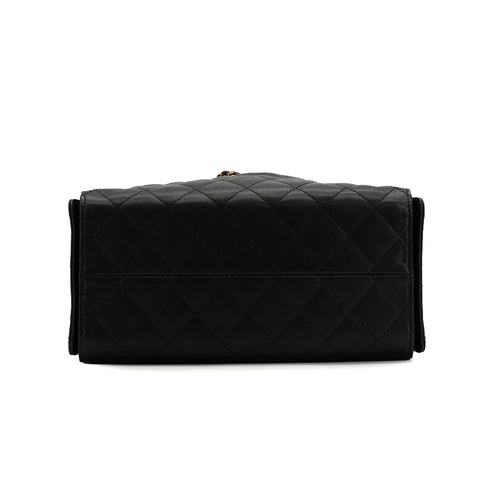 CHANEL CHANEL 25 CHAIN SHOULDER BAG BLACK CAVIAR SKIN GOLD HARDWARE 90336789
