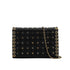 CHANEL CHOCOLATE BAR CHAIN SHOULDER BAG BLACK LAMB SKIN 90333188