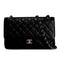 CHANEL CLASSIC FLAP JUMBO CHAIN SHOULDER BAG BLACK CAVIAR SKIN SILVER HARDWARE 90342415