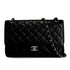 CHANEL CLASSIC FLAP JUMBO CHAIN SHOULDER BAG BLACK CAVIAR SKIN SILVER HARDWARE 90342415
