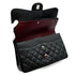 CHANEL CLASSIC FLAP JUMBO CHAIN SHOULDER BAG BLACK CAVIAR SKIN SILVER HARDWARE 90342415