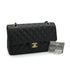 VINTEGE CHANEL CLASSIC FLAP MEDIUM CHAIN SHOULDER BAG BLACK CAVIAR SKIN GOLD HARDWARE 90335591