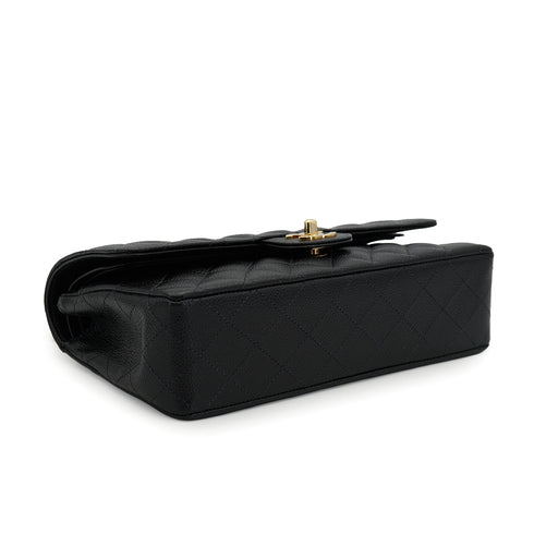 VINTEGE CHANEL CLASSIC FLAP MEDIUM CHAIN SHOULDER BAG BLACK CAVIAR SKIN GOLD HARDWARE 90335591