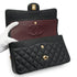 CHANEL CLASSIC FLAP MEDIUM CHAIN SHOULDER BAG BLACK CAVIAR SKIN GOLD HARDWARE 90335604