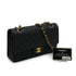 CHANEL CLASSIC FLAP MEDIUM CHAIN SHOULDER BAG BLACK CAVIAR SKIN GOLD HARDWARE 90335901