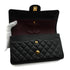 CHANEL CLASSIC FLAP MEDIUM CHAIN SHOULDER BAG BLACK CAVIAR SKIN GOLD HARDWARE 90335901