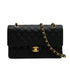 CHANEL CLASSIC FLAP MEDIUM CHAIN SHOULDER BAG BLACK CAVIAR SKIN GOLD HARDWARE 90350602