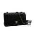 CHANEL CLASSIC FLAP MEDIUM CHAIN SHOULDER BAG BLACK CAVIAR SKIN SILVER HARDWARE 90341457