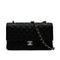 CHANEL CLASSIC FLAP MEDIUM CHAIN SHOULDER BAG BLACK CAVIAR SKIN SILVER HARDWARE 90341457