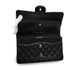 CHANEL CLASSIC FLAP MEDIUM CHAIN SHOULDER BAG BLACK CAVIAR SKIN SILVER HARDWARE 90341457