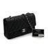 CHANEL CLASSIC FLAP MEDIUM CHAIN SHOULDER BAG BLACK CAVIAR SKIN SILVER HARDWARE 90341915