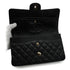 CHANEL CLASSIC FLAP MEDIUM CHAIN SHOULDER BAG BLACK CAVIAR SKIN SILVER HARDWARE 90341915