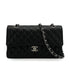 CHANEL CLASSIC FLAP MEDIUM CHAIN SHOULDER BAG BLACK CAVIAR SKIN SILVER HARDWARE 90340177