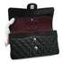 CHANEL CLASSIC FLAP MEDIUM CHAIN SHOULDER BAG BLACK CAVIAR SKIN SILVER HARDWARE 90340177