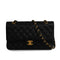 CHANEL CLASSIC FLAP MEDIUM CHAIN SHOULDER BAG BLACK LAMB SKIN GOLD HARDWARE 90341885