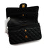 CHANEL CLASSIC FLAP MEDIUM CHAIN SHOULDER BAG BLACK LAMB SKIN GOLD HARDWARE 90341885