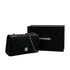 CHANEL CLASSIC FLAP MEDIUM CHAIN SHOULDER BAG BLACK LAMB SKIN SILVER HARDWARE 90343944