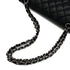CHANEL CLASSIC FLAP MEDIUM CHAIN SHOULDER BAG BLACK LAMB SKIN SILVER HARDWARE 90343944