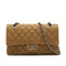 CHANEL CLASSIC FLAP MEDIUM CHAIN SHOULDER BAG BROWN CAVIR SKIN SILVER HARDWARE 90346676