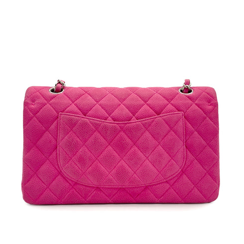 CHANEL CLASSIC FLAP MEDIUM CHAIN SHOULDER BAG PINK CAVIAR SKIN SILVER HARDWARE 90322284