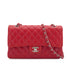 CHANEL CLASSIC FLAP MEDIUM CHAIN SHOULDER BAG PINK LAMB SKIN SILVER HARDWARE 90336794