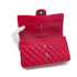 CHANEL CLASSIC FLAP MEDIUM CHAIN SHOULDER BAG PINK LAMB SKIN SILVER HARDWARE 90336794