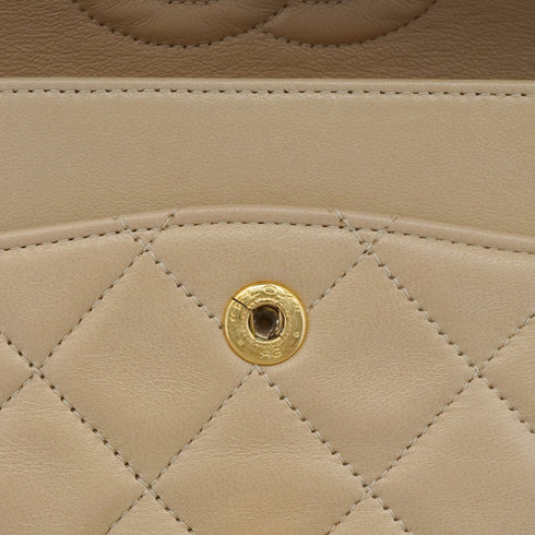 VINTAGE CHANEL CLASSIC FLAP SMALL CHAIN SHOULDER BAG BEIGE LAMB SKIN GOLD HARDWARE 90348484