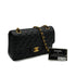 CHANEL CLASSIC FLAP SMALL CHAIN SHOULDER BAG BLACK CAVIAR SKIN GOLD HARDWARE 90335791