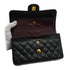 CHANEL CLASSIC FLAP SMALL CHAIN SHOULDER BAG BLACK CAVIAR SKIN GOLD HARDWARE 90335791