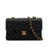 CHANEL CLASSIC FLAP SMALL CHAIN SHOULDER BAG BLACK CAVIAR SKIN GOLD HARDWARE 90350420