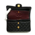 CHANEL CLASSIC FLAP SMALL CHAIN SHOULDER BAG BLACK CAVIR SKIN GOLD HARDWARE 90348530
