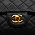 VINTAGE CHANEL CLASSIC FLAP SMALL CHAIN SHOULDER BAG BLACK LAMB SKIN GOLD HARDWARE 90342999