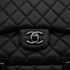 CHANEL COCKPIT FLAP CHAIN SHOULDER BAG BLACK LAMB SKIN BLACK HARDWARE 90341898