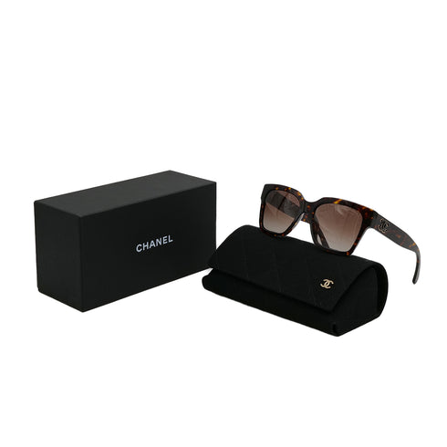 CHANEL COCOMARK BUTTERFLY SHAPE SUNGLASSES TORTOISESHELL BROWN EYEWEAR 90322192